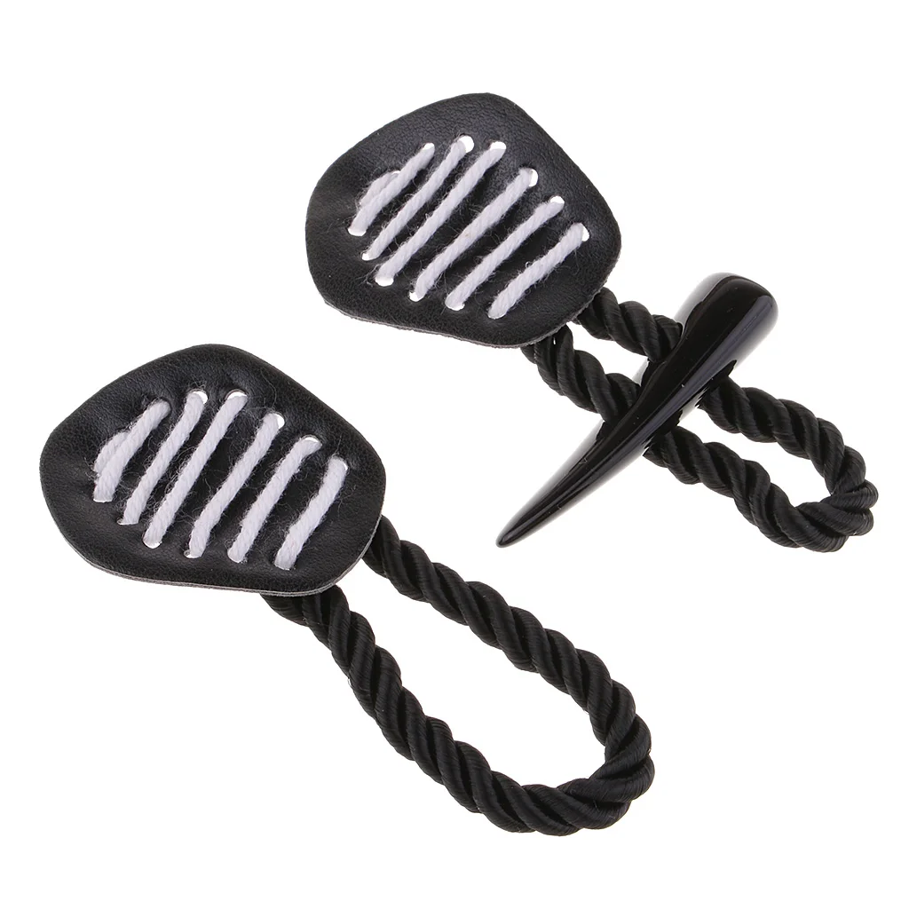 1 Pair PU Leather Horn Toggle Button Suitable for Clothes Embellishmnets - Black