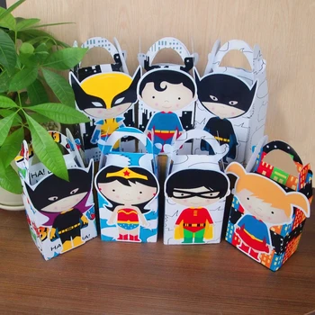 

Girls Boys Superhero Favor Box Candy Box Gift Box Cupcake Box Boy Kids Birthday Party Supplies Decoration Event Party Supplies
