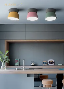 

Nordic Minimalist Ceilling Lamp Personality Modren Restaurant Bar Cafe Restaurant Sigle Head Aluminum Macaron Lamp