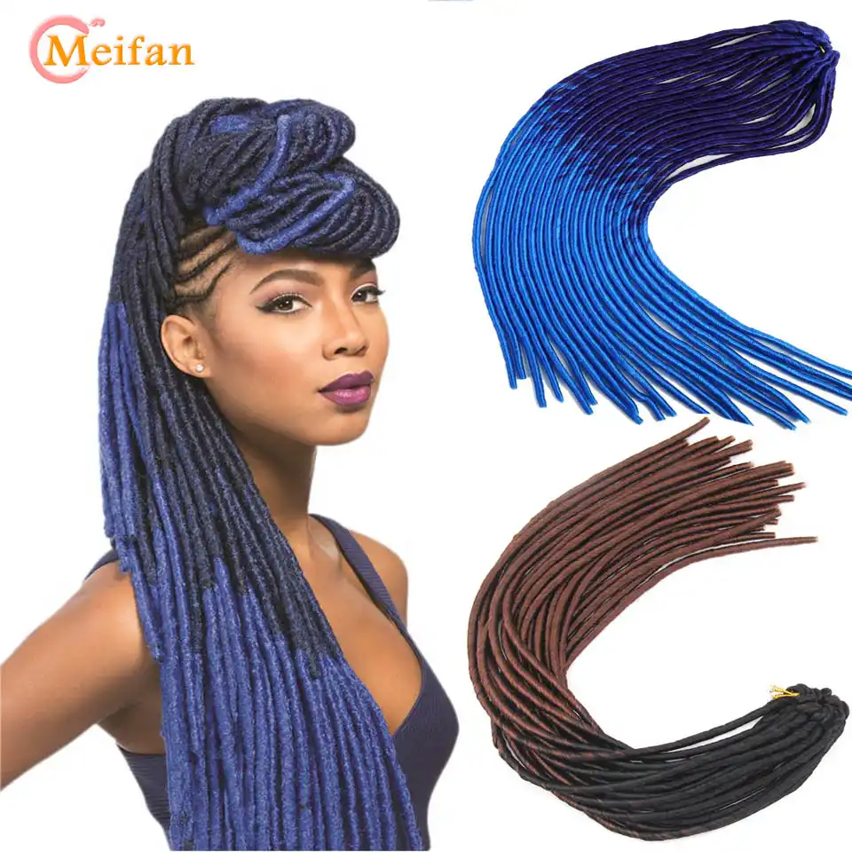 Meifan Dlinnye Myagkie Dredy Vyazanye Kryuchkom Kosichki Dzhambo Drada Pricheska Ombre Cvet Sinteticheskij Faux Locs Curly Kosichki Narashivanie Volos Aliekspress