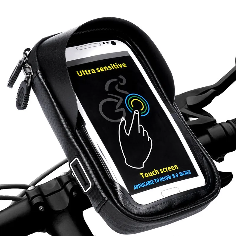 

6.0 inch Waterproof Bike Bicycle Mobile Phone Holder Stand Motorcycle Handlebar Mount Bag for iphone X Samsung Smartphone