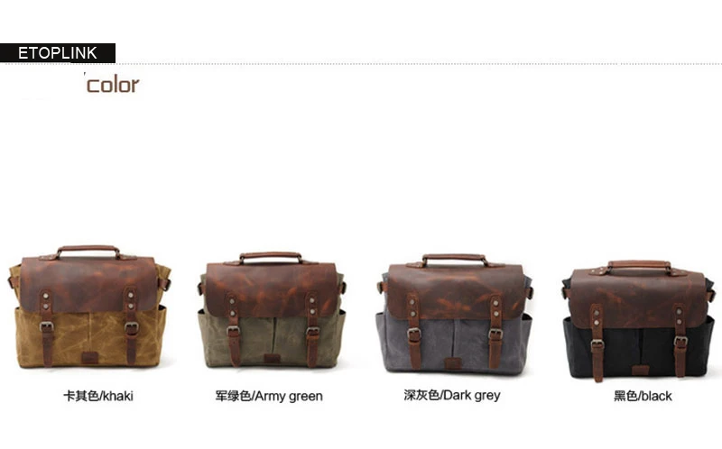COLORS of Woosir Waxed Canvas Camera Bag