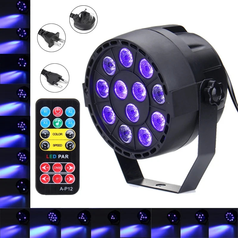 

Best Price 36W UV Purple LED Stage Light DMX Stage Lighting Effect Par Lamp For Party Disco Club DJ Holiday Decoration Lights