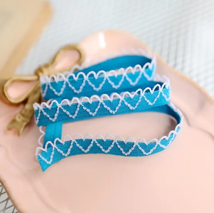 

10 Meters 2018 New Arrival Stretch Elastic Heart Pattern Lace Trim Unique Design Lace Ribbon for Underwear Bra Free Shipping