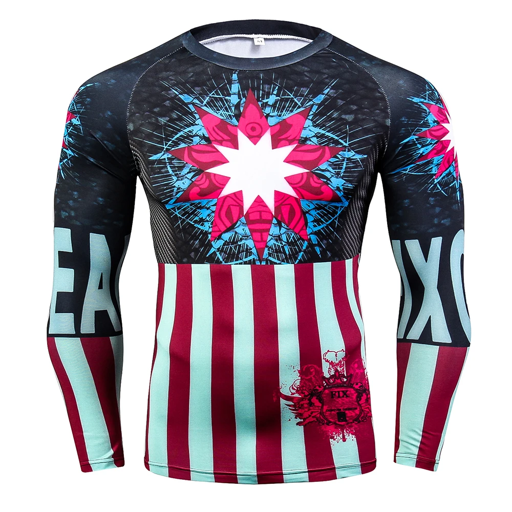 

Men's Compression Shirts Workout Fitness MMA Rashguard Compression Tights Base Layer Long Sleeves Thermal Under Top Man's Shirt