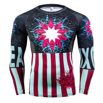 

Men's Compression Shirts Workout Fitness MMA Rashguard Compression Tights Base Layer Long Sleeves Thermal Under Top Man's Shirt