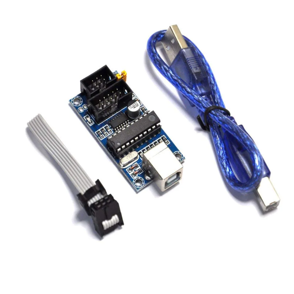 USBtinyISP AVR ISP программатор загрузчик для Arduino UNO R3 IDE Meag2560 с 10pin Кабель для программирования один USB кабель синий