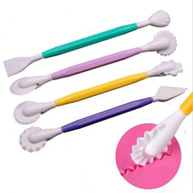 

NEW 4pcs Fondant Cake Decorating Modelling Tools 8 Patterns Flower Decoration Pen Pastry Carving Cutter Baking Craft Cake Mold