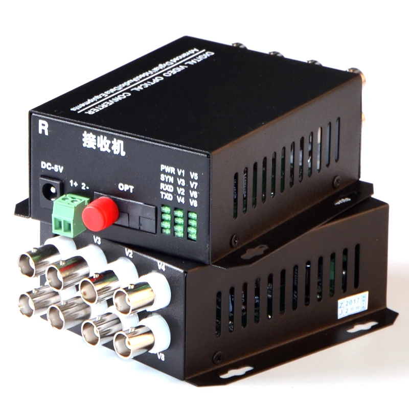 1 Pair 2 Pieces/lot 8 Channel Video Optical Converter fiber optic video