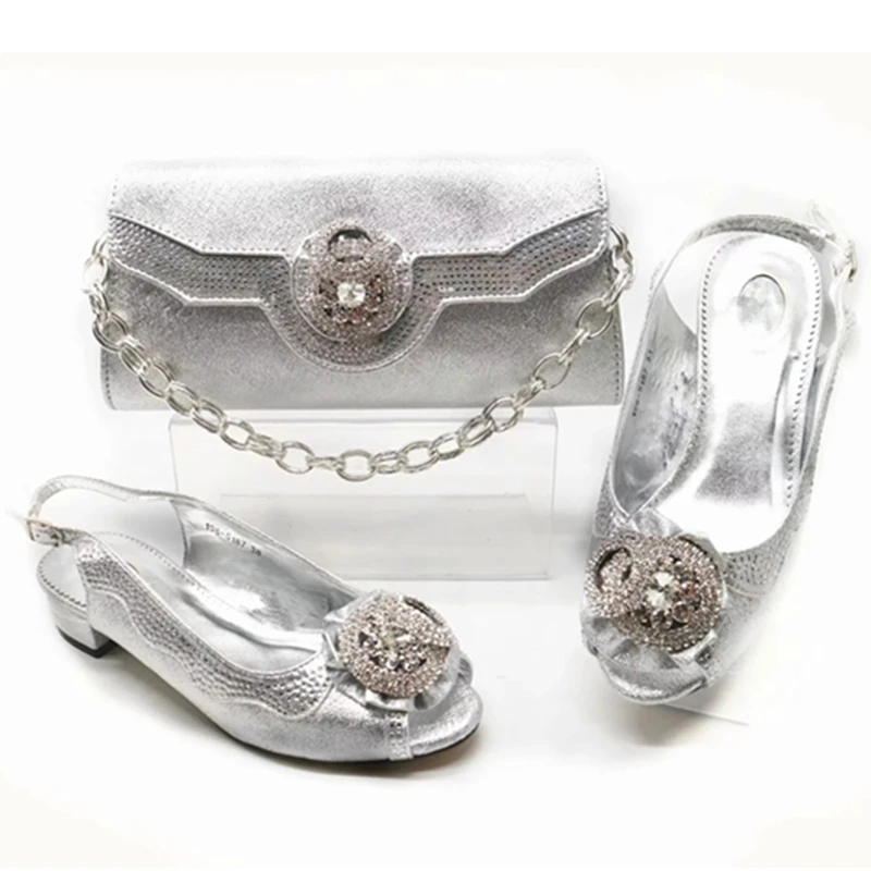 

Latest Design Italian Ladies Shoes and Bags To Match Set Decorated with Appliques Wedding Shoes Bride African Women Party Shoes
