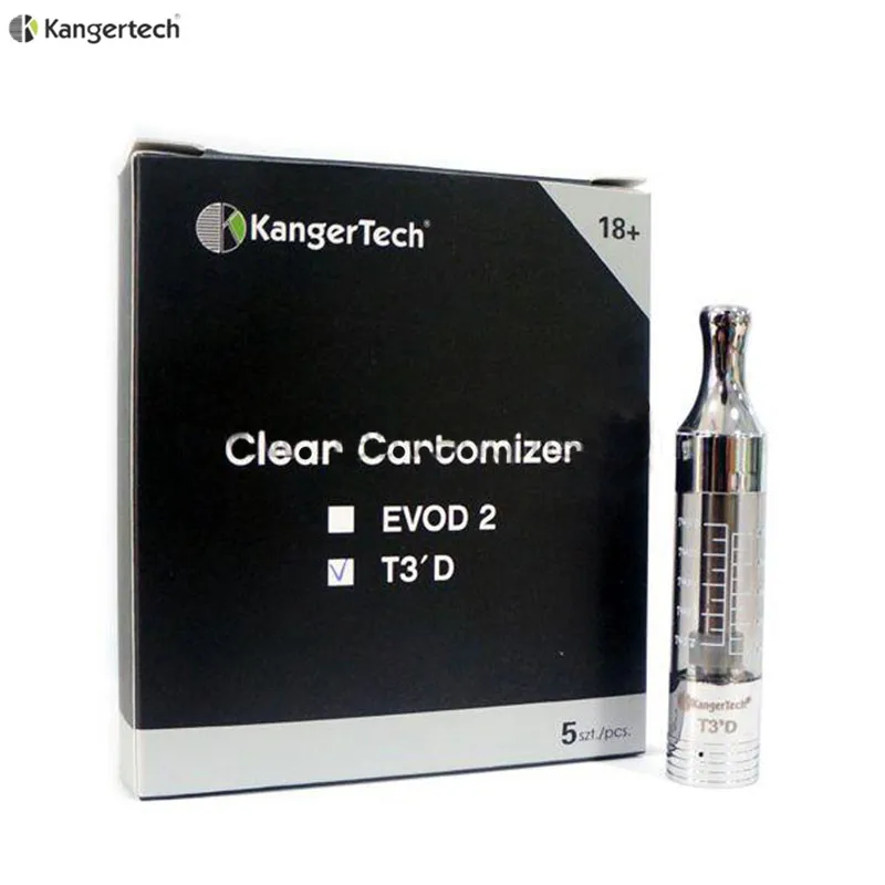 Распродажа! 5 шт./лот Real Kanger T3D Улучшенный атомайзер T3S Dual Coil Clearomizer со сменными