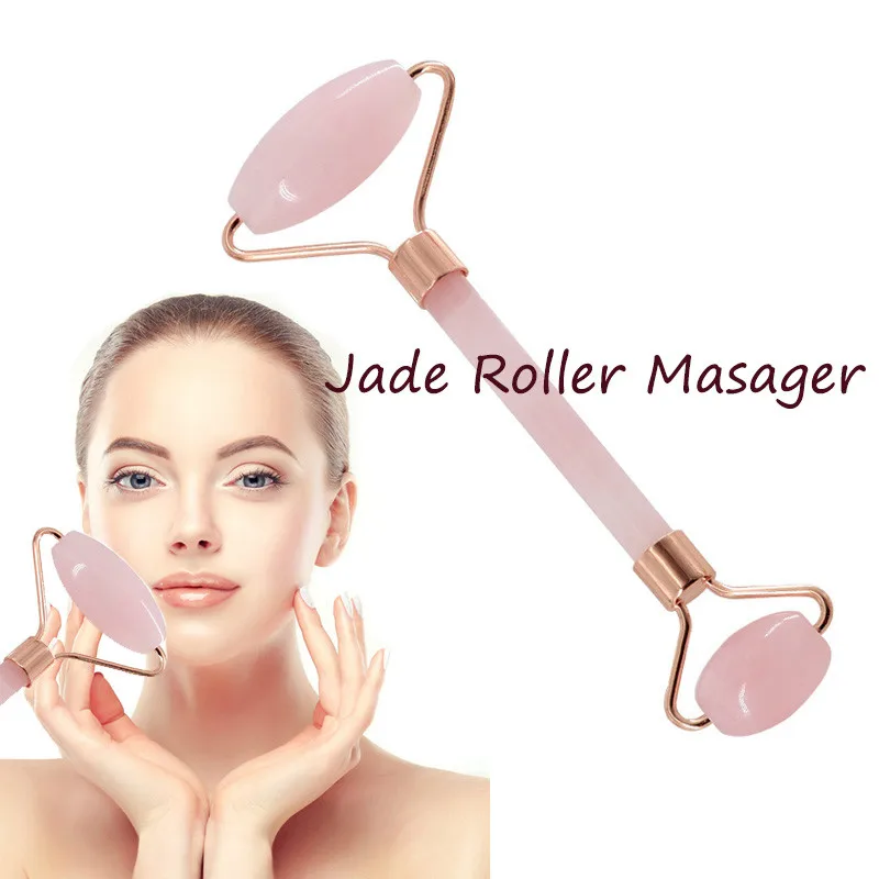 Roller Face Thin massager Natural stone Jade Facial Double Head Beauty Massage Slim Neck Body Relaxation Lift Tools