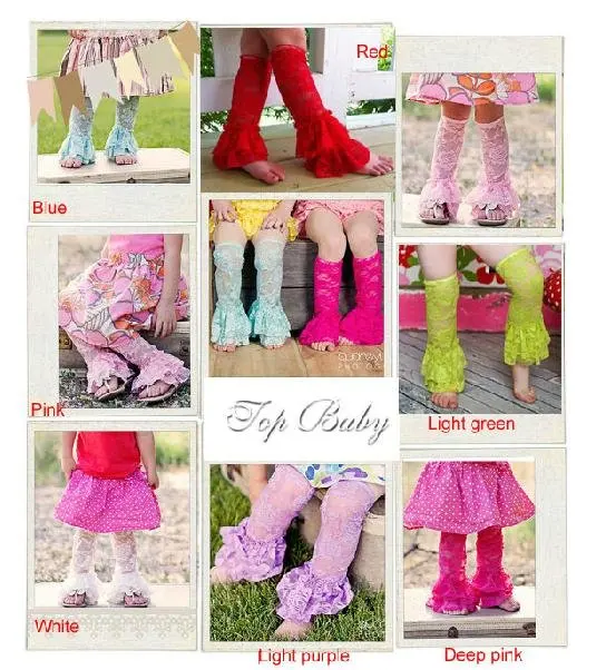 Детские эластичные кружевные леггинсы с оборками для девочек, детские колготки для малышей, цветные детские носки - Цвет: randomly send design