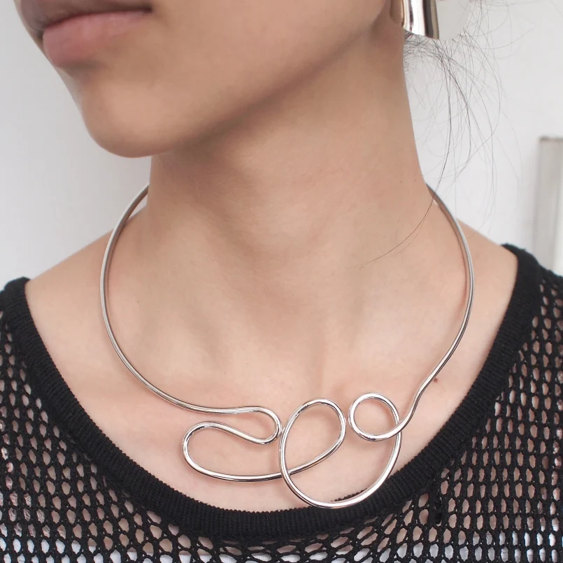 MANILAI Geometric Alloy Chokers Necklaces For Women 2018 Fashion Jewelry Bib Collar Necklace Statement Punk Design