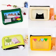 Top Selling Waterproof Transparent Makeup Organizer Cute Handbag Cosmetic Bag Zipper Closure Toiletry Wash Pouch