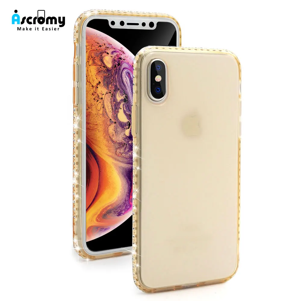 

Ascromy For iPhone XS Max Case Luxury Brand Glitter Bumper Silicone Cover For iPhone X S XR 8 Plus 7 6 6S XSMax 5 5S Accessories
