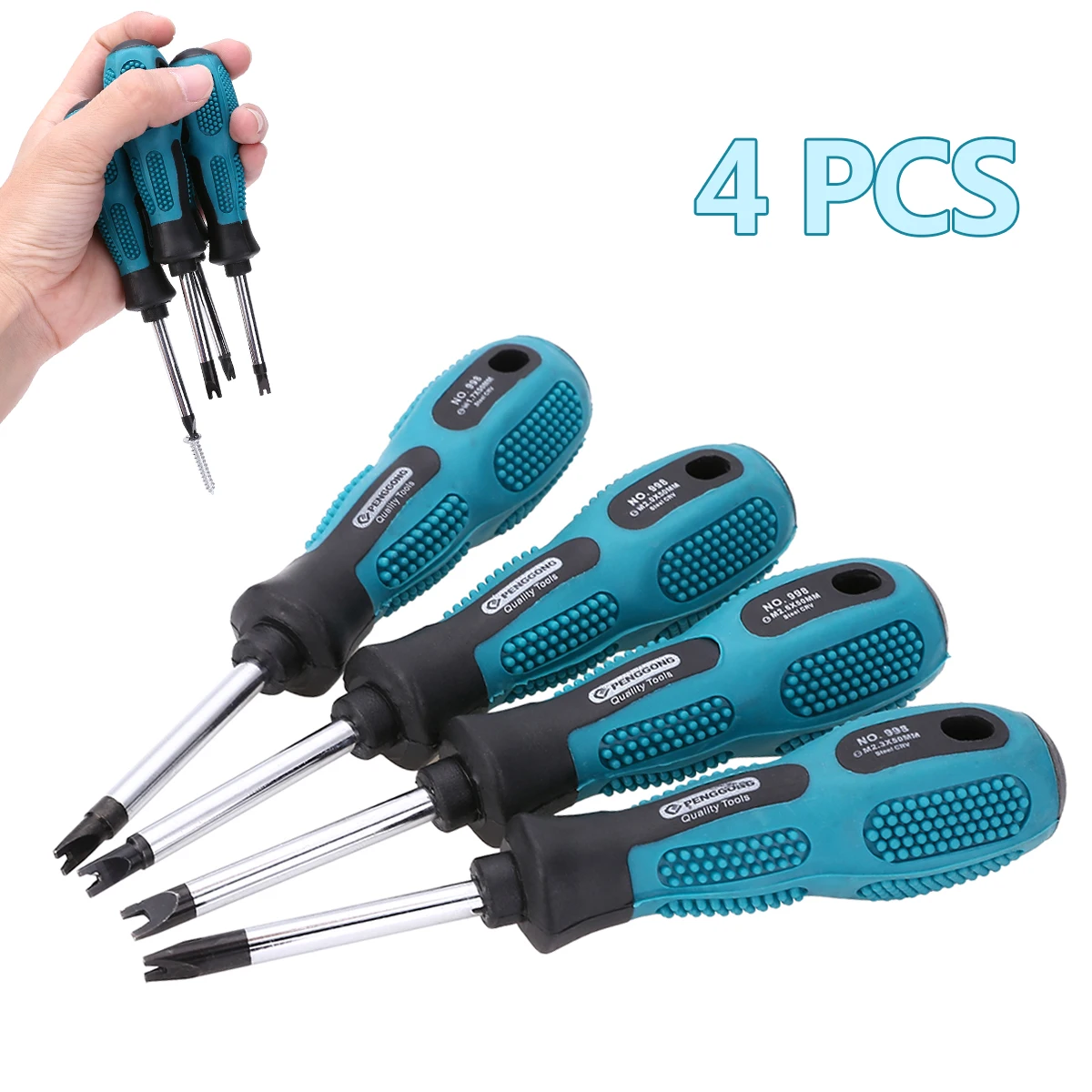 Hot Selling Nonslip Handle Screwdrivers 4pcs Spanner Head