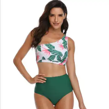

One Shoulder Floral Bra Set With Panty Sexy 2019 New Women Fashion Bra