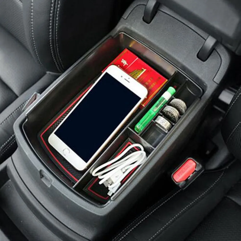 Carmilla ABS Black Car Glove font b Box b font Armrest Storage font b Box b