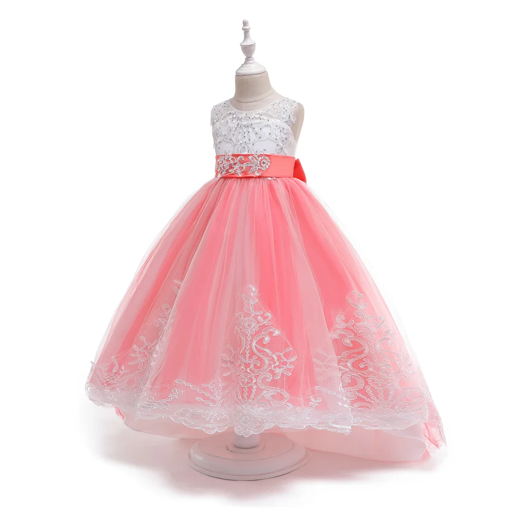 Платье подружки невесты на свадьбу для девочек 3-14 лет; платье для торжеств; вечерние платья для выпускного бала - Цвет: Watermelon red