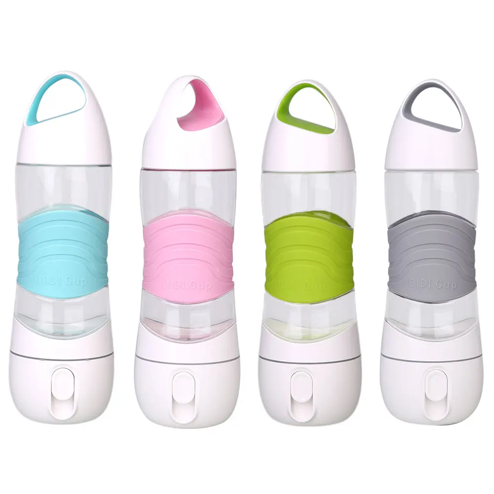 

400ML Water Cup Bottle Container with Mist Spray+LED+SOS Emergency Signal Light