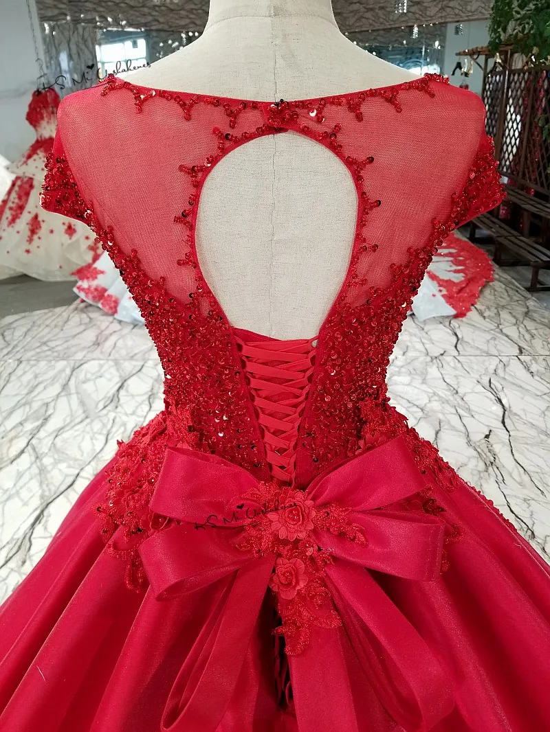 Готическое атласное красное свадебное платье 3D Цветы кружево бусины Abiti Da Sposa кепки рукавом Boho невесты платья 2019 Лук Свадебные платья Boda