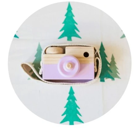 Недавно Мини Симпатичные деревянные Камера игрушка детская комната украшения домашнего декора безопасный натуральный Камера s игрушки для детские, для малышей Подарки на день рождения - Цвет: light purple