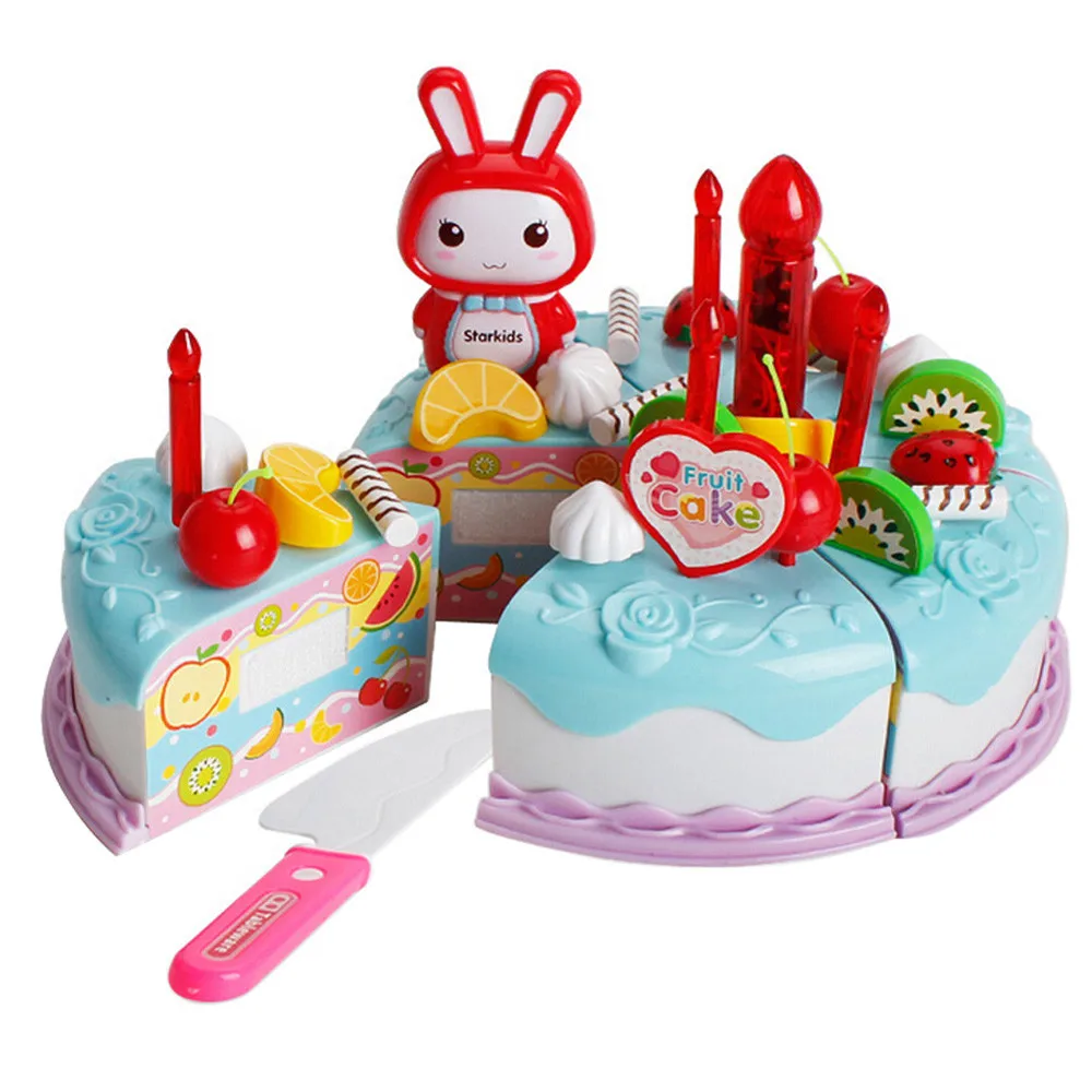 Игрушечный торт, игрушки для резки фруктового торта, ролевые игры для детей, Детский Подарочный дом, моделирование со световым тортом, детские игрушки