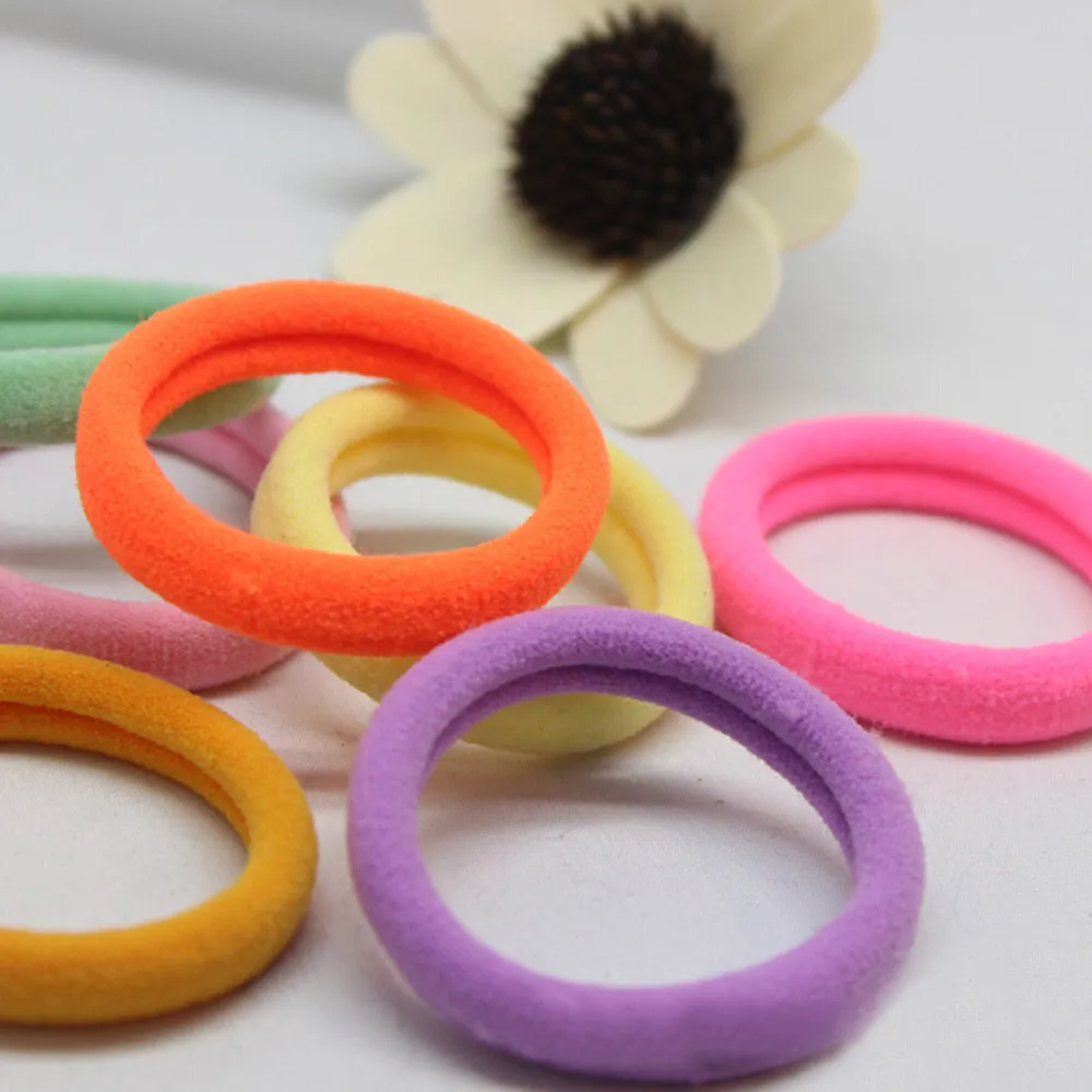 Round hairdressing nylon hair ring 20 Pcs Girl Elastic Hair Ties Band Rope Ponytail Bracelet Rubber String X0424 D1023