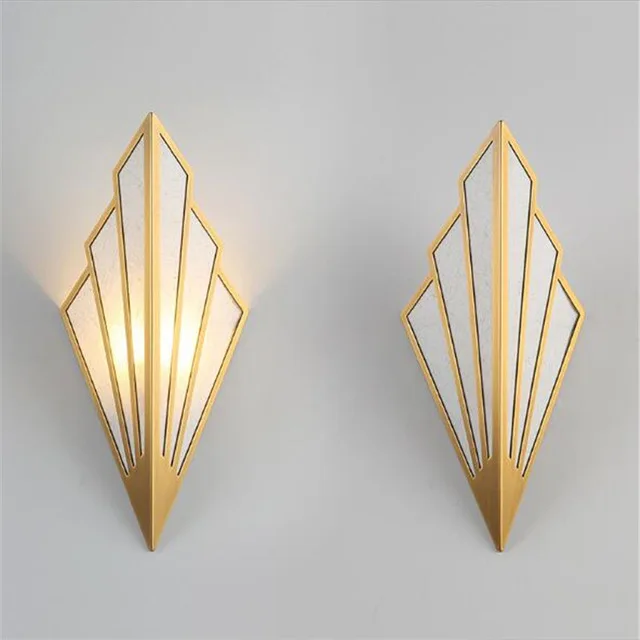 

Post-modern Simple Nordic Gold/Black Copper Cloth Led Wall Lamp for Living Room TV background Bedroom Aisle Stair Deco