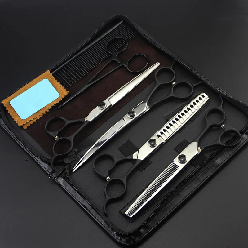 Tesouras do Cabelo Tesouras de Corte Tesouras do Barbeiro Tesoura de Cabeleireiro Customize Professional Japão 7 Polegada Dog Pet Grooming Diluindo 6 Kit 4 Beleza e saúde