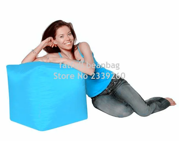 COVER ONLY NO FILLER-new design green cube bean bag seat cushion foot rest stool, small home furniture ottoman chair