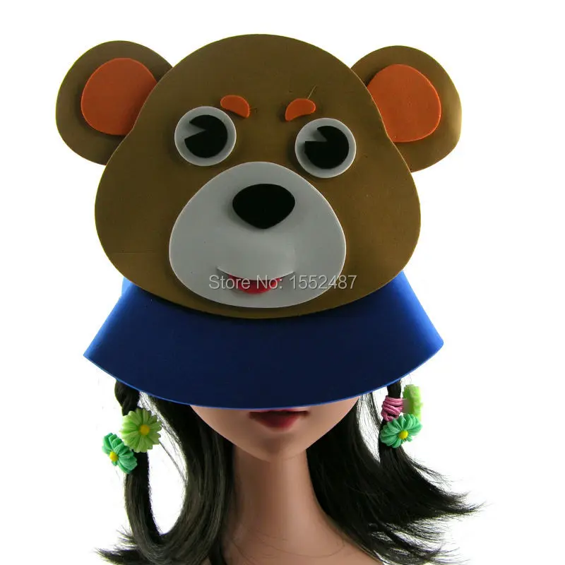 4pcs/lot Free shipping,eva hat,Bear,EVA animal hat/Cartoon hat, many
