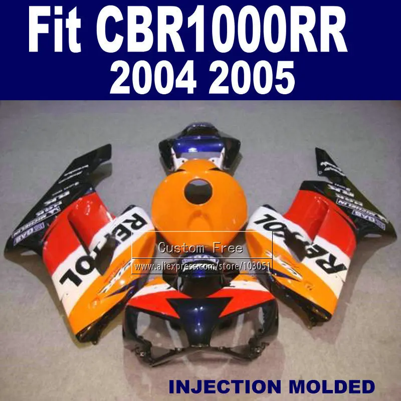 

Injection  fairing kits for Honda 2004 2005 CBR1000RR CBR 1000 RR 04 05 CBR 1000RR orange blue repsol fairings parts