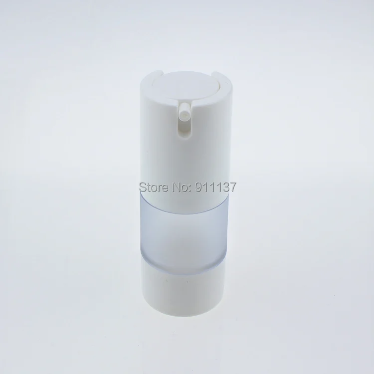 

50pcs ZA213 frost 15 ml airless bottle for cosmetic , pp 15m airless pump bottle , plastic round 15ml airless cosmetic bottles