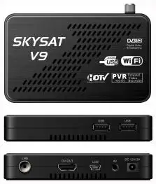 SKYSAT V9 Digital Satellite Receiver 1080P Full  HD DVB-S2 MPEG4 3G dongle for network sharing