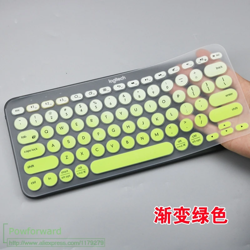 Защитная пленка для клавиатуры, силиконовая клавиатура, механическая защита кожи для logitech K380 K 380, многофункциональное устройство, Bluetooth - Цвет: fadegreen