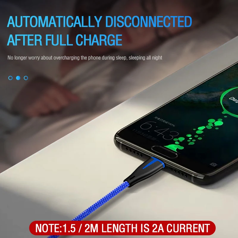 ZNP USB نوع C كابل لسامسونج غالاكسي S9 S8 زائد Oneplus 6T سريع شحن USB C شاحن الحبل الهاتف المحمول USB C نوع-C كابل