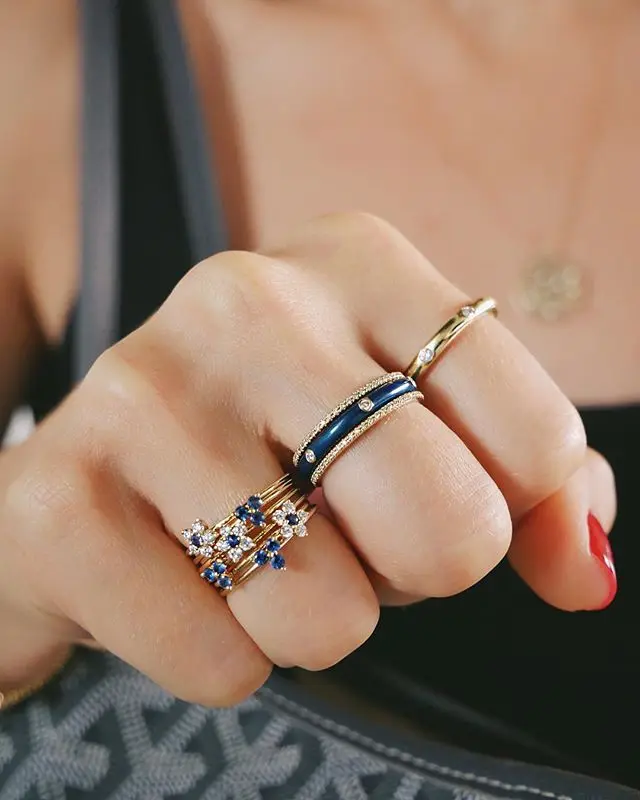 

Valentine's Day ew arrived fashion Peach blossom Flower Rings for Women Anel Female Ring set Jewelry Wedding Gifts brincos 2019