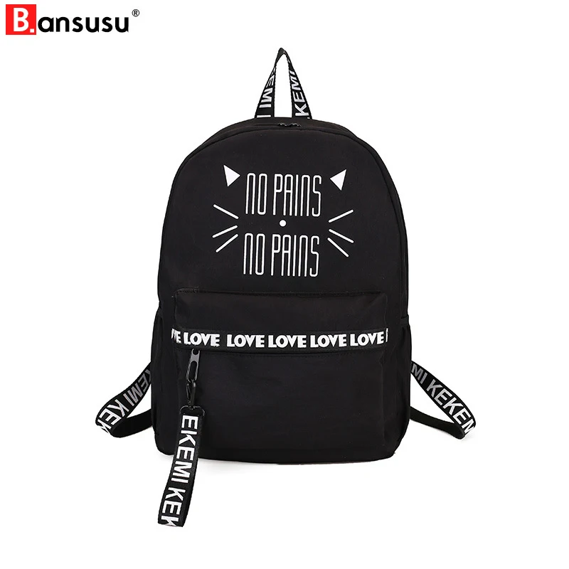 

Women Backpacks Preppy Style Letter Printing Backpack Waterproof Nylon Harajuku School Bag For Teenager Girl Small Travel Bags