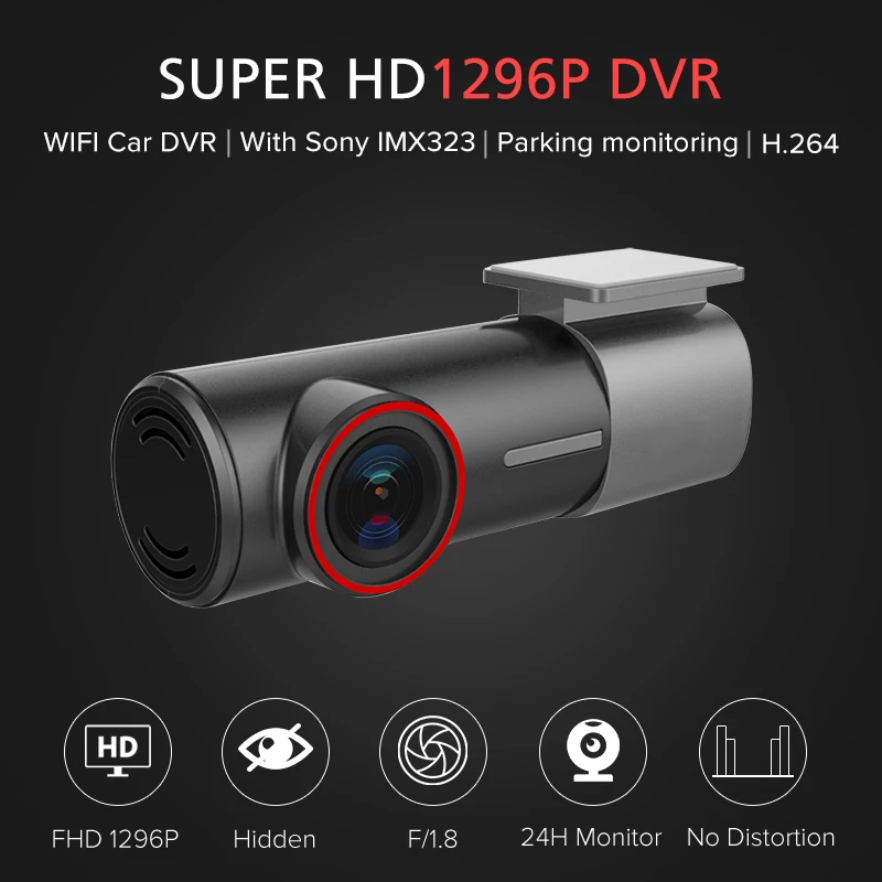 Junsun мини Wi Fi dvr автомобиля 2 к FHD 1296 P регистраторы Smart Digital Video IMX 323 сенсор