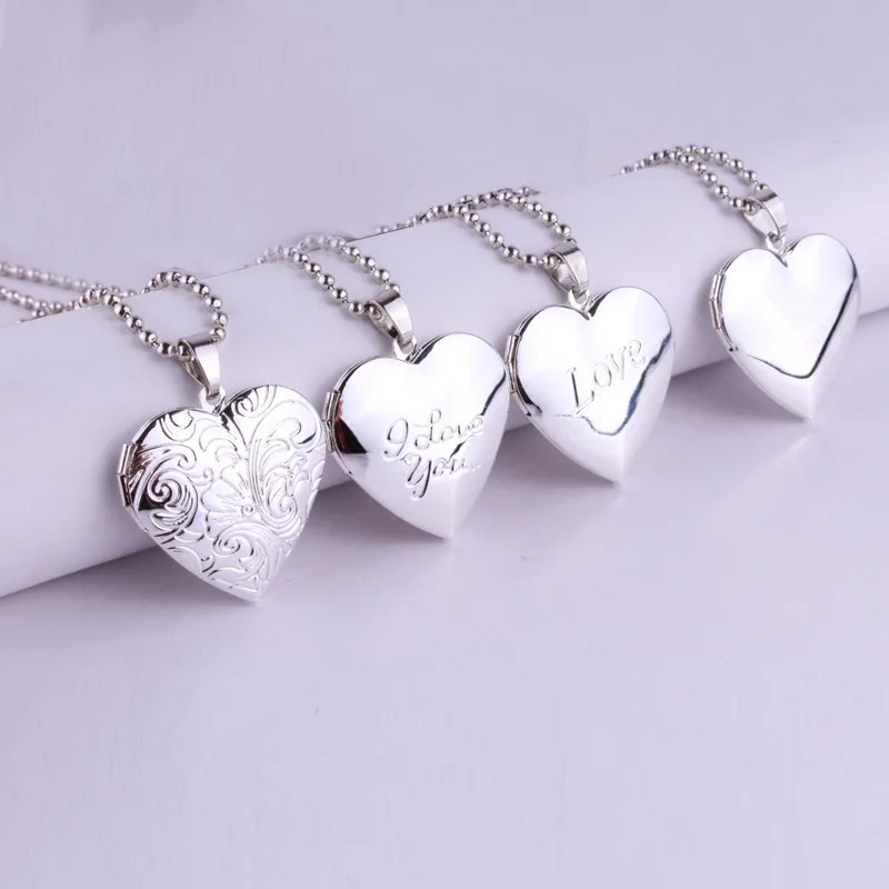 

Valentine Lover Gift Animal Photo Frames Can Open Locket Necklaces Heart Pendant Necklace Jewelry for Women Girlfriend Gift