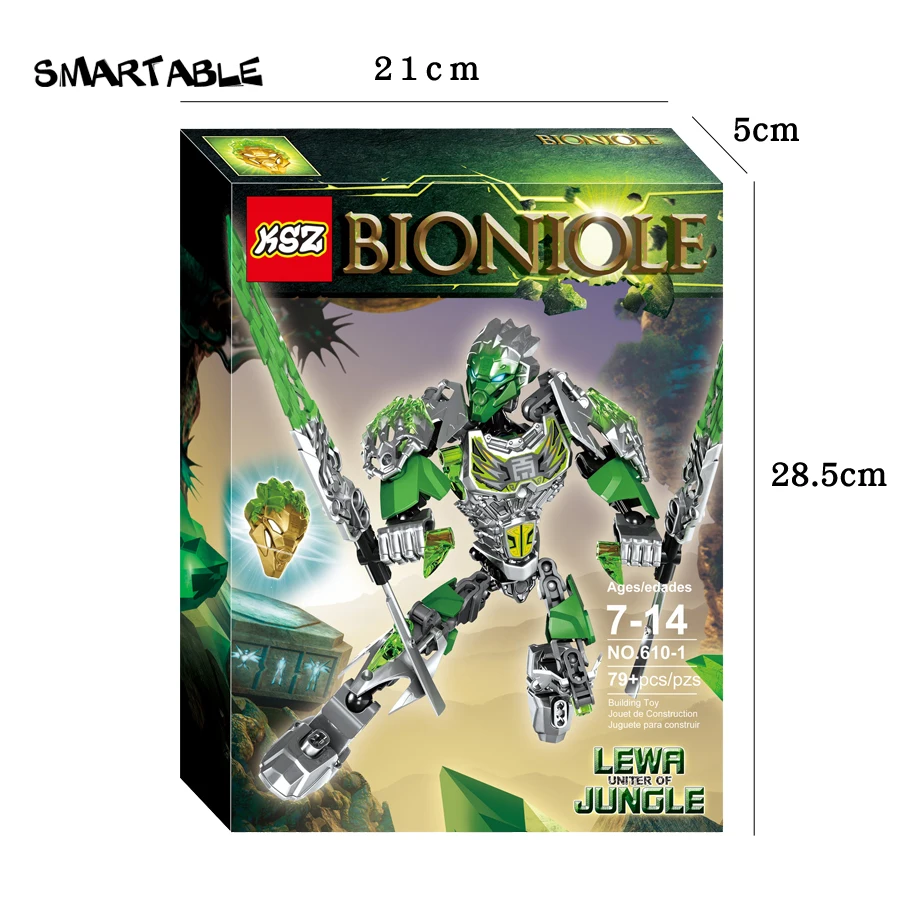 Smartable BIONICLE 79 шт. Lewa Jungle Keeper фигурки 610 1 строительный блок игрушки для мальчиков