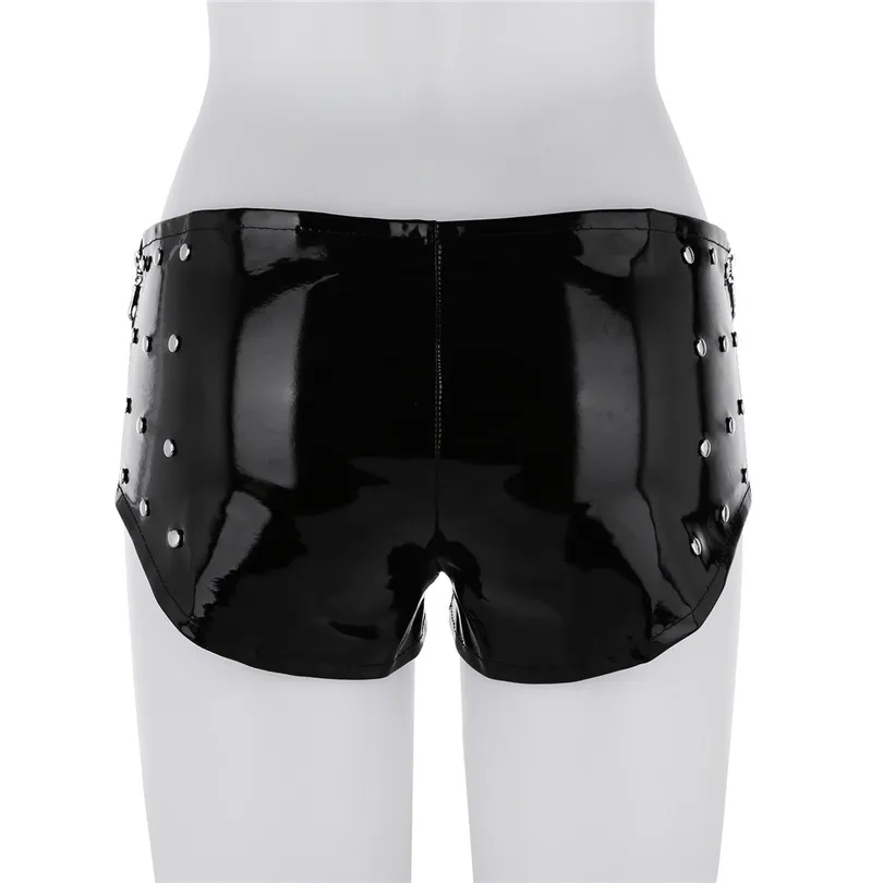Новое поступление модные женские шорты Wetlook из искусственной кожи размер молния