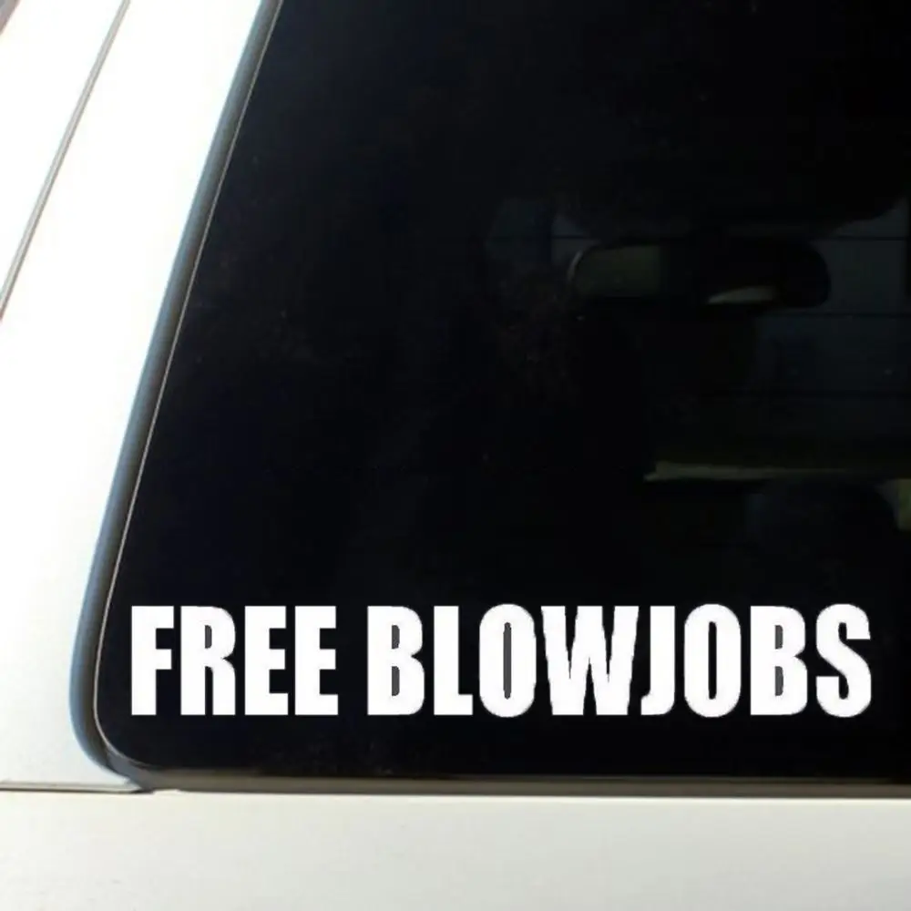 

SEKINNEW FREE BLOWJOBS Vinyl Decal Sticker Car Window Wall Bumper Funny Joke Prank Gay Car Accessories Decal Styling