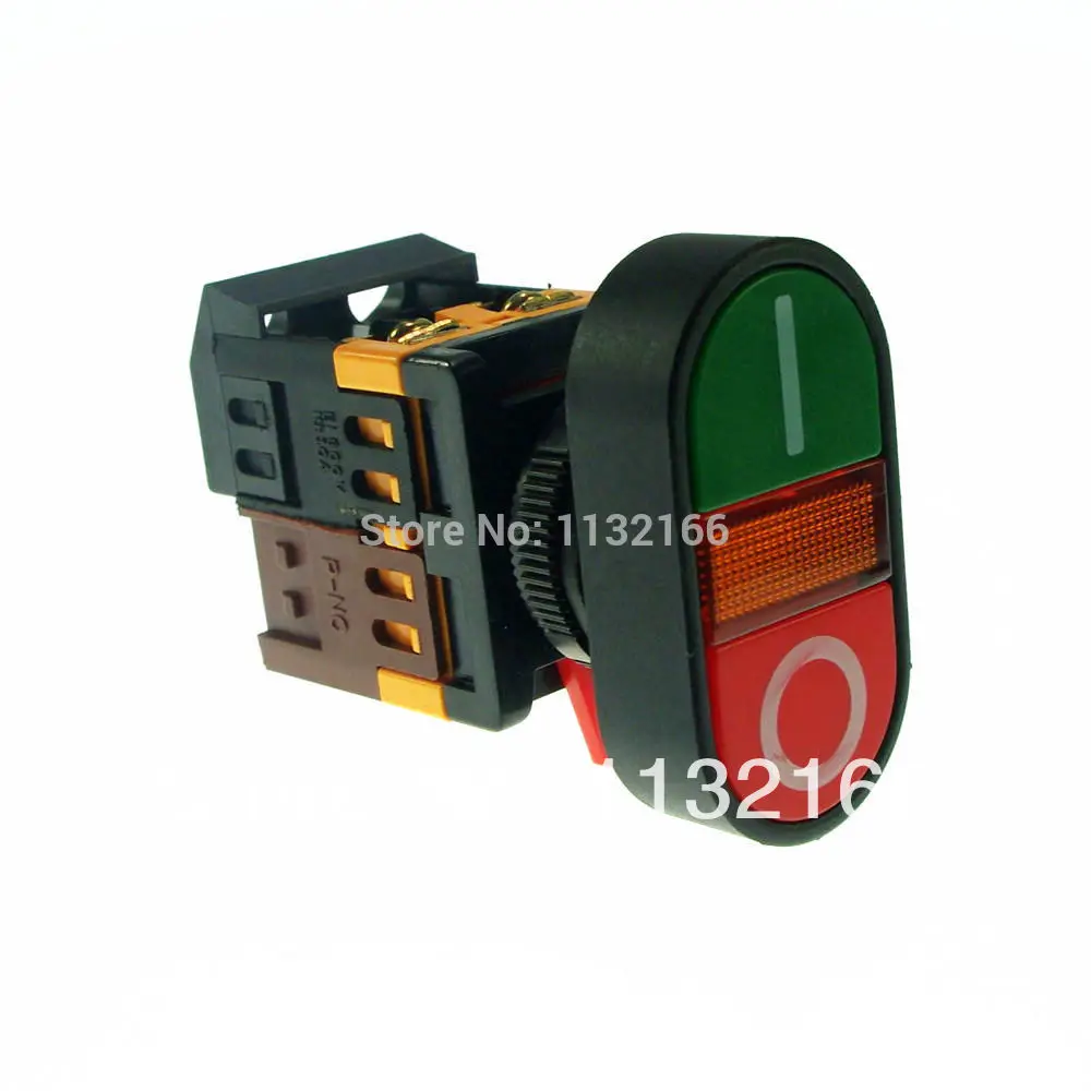 

6V/12V/24V/110V/220V/380V LED Pilot Lamp Start-Stop Double Pushbutton 1NO 1NC