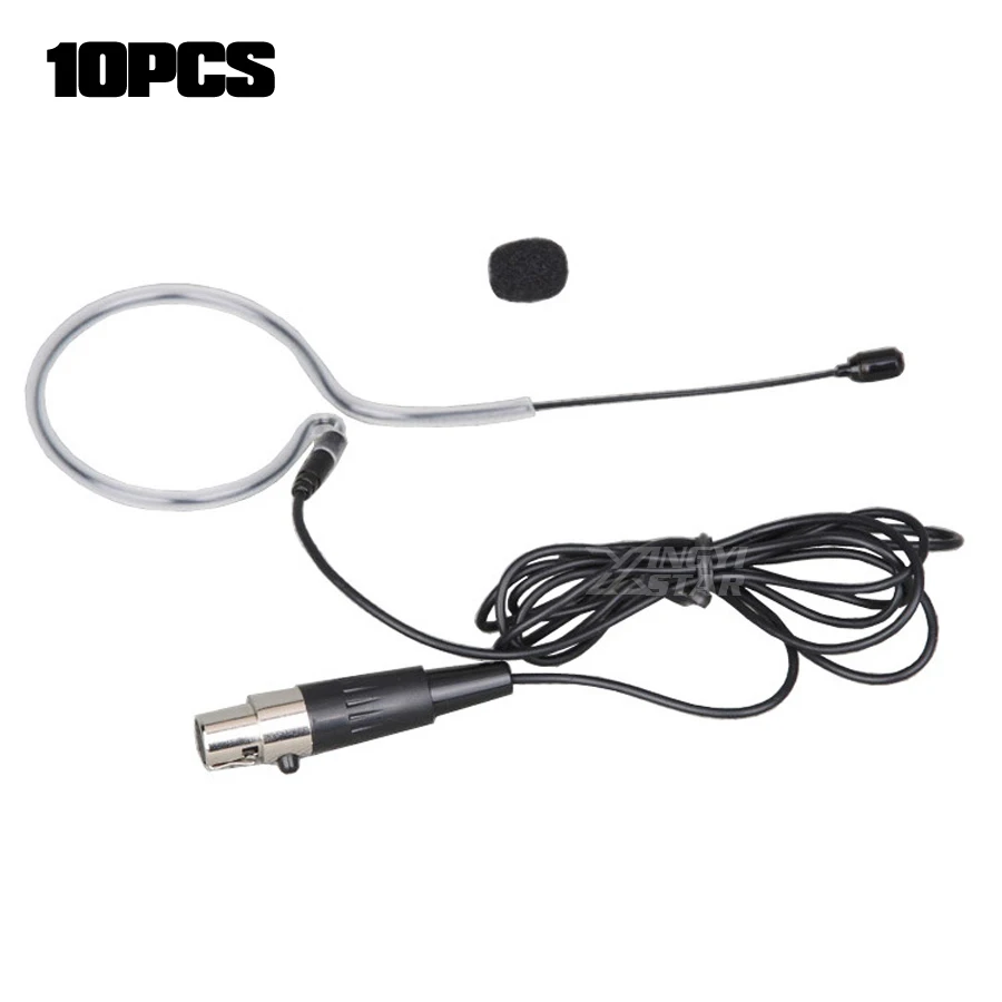 10PCS Mini XLR 4 Pin TA4F Single Earhook Mic Headset Microphone For SHURE Wireless Bodypack Transmitter BLX1288 BLX188 BLX14R U1 |