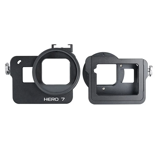 Защитная рамка для камеры Gopro Cage Hero 7 6 5 с фильтром, аксессуары для экшн-камеры с горячим башмаком для светящийся микрофон - Цвет: have back cover