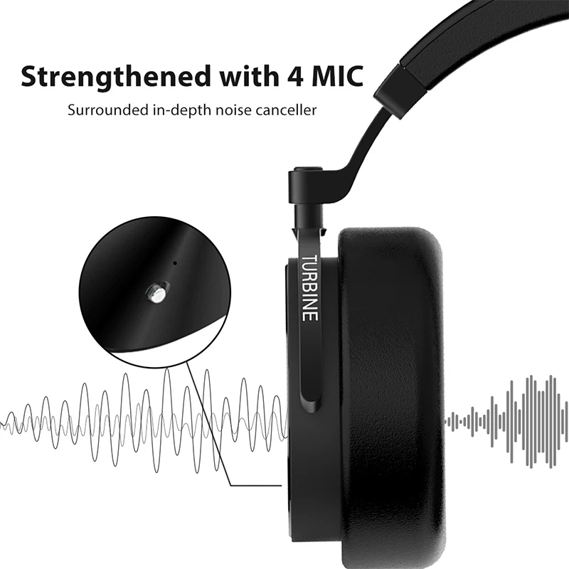 Bluedio T5 Active Noise Cancelling Wireless Bluetooth Headphones Bluetooth 4.2 Portable Headset with microphone For Cell Phone