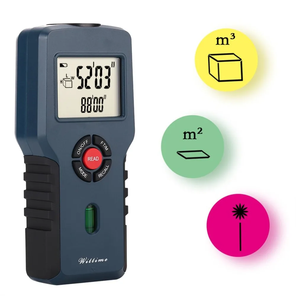 

Ultrasonic Measure Distance Meter Professional Handheld Design Measurer Digital Laser Pointer Range Finder LED Rangefinder